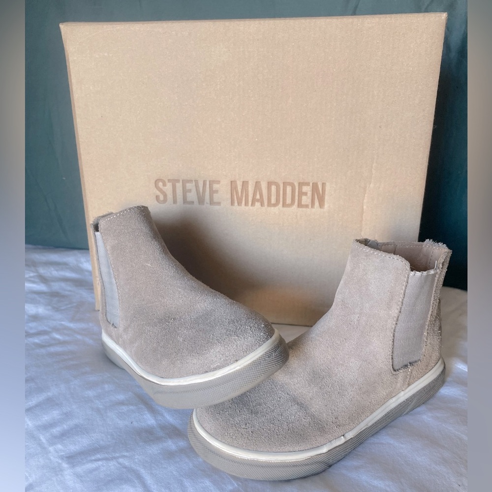 Grey Suede Kids Booties